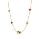 4 - Linea 0.63 ctw Peridot (4 mm) and Ruby Women Station Necklace 