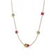 4 - Linea 0.63 ctw Peridot (4 mm) and Ruby Women Station Necklace 