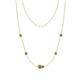 1 - Linea 0.63 ctw Peridot (4 mm) and Smoky Quartz Women Station Necklace 