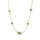 4 - Linea 0.63 ctw Peridot (4 mm) and Tanzanite Women Station Necklace 