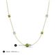 3 - Linea 0.57 ctw Peridot (4 mm) and Aquamarine Women Station Necklace 