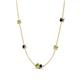 4 - Linea 0.65 ctw Peridot (4 mm) and Blue Sapphire Women Station Necklace 