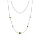 1 - Linea 0.60 ctw Peridot (4 mm) and Moissanite Women Station Necklace 
