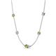 4 - Linea 0.60 ctw Peridot (4 mm) and Moissanite Women Station Necklace 