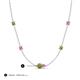 3 - Linea 0.66 ctw Peridot (4 mm) and Pink Sapphire Women Station Necklace 