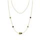 1 - Linea 0.66 ctw Peridot (4 mm) and Red Garnet Women Station Necklace 