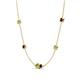 4 - Linea 0.66 ctw Peridot (4 mm) and Red Garnet Women Station Necklace 