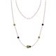 1 - Linea 0.65 ctw Peridot (4 mm) and Blue Sapphire Women Station Necklace 