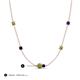 3 - Linea 0.65 ctw Peridot (4 mm) and Blue Sapphire Women Station Necklace 