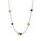 4 - Linea 0.65 ctw Peridot (4 mm) and Blue Sapphire Women Station Necklace 