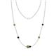 1 - Linea 0.65 ctw Peridot (4 mm) and Blue Sapphire Women Station Necklace 