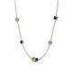 4 - Linea 0.65 ctw Peridot (4 mm) and Blue Sapphire Women Station Necklace 