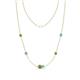 1 - Linea 0.60 ctw Peridot (4 mm) and Blue Topaz Women Station Necklace 