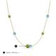 3 - Linea 0.60 ctw Peridot (4 mm) and Blue Topaz Women Station Necklace 