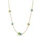 4 - Linea 0.60 ctw Peridot (4 mm) and Blue Topaz Women Station Necklace 