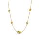 4 - Linea 0.57 ctw Peridot (4 mm) and Citrine Women Station Necklace 