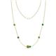 1 - Linea 0.57 ctw Peridot (4 mm) and Emerald Women Station Necklace 