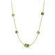 4 - Linea 0.57 ctw Peridot (4 mm) and Emerald Women Station Necklace 