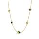 4 - Linea 0.63 ctw Peridot (4 mm) and London Blue Topaz Women Station Necklace 