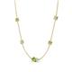 4 - Linea 0.56 ctw Peridot (4 mm) and Opal Women Station Necklace 