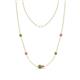 1 - Linea 0.66 ctw Peridot (4 mm) and Pink Sapphire Women Station Necklace 