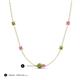 3 - Linea 0.66 ctw Peridot (4 mm) and Pink Sapphire Women Station Necklace 