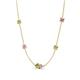 4 - Linea 0.66 ctw Peridot (4 mm) and Pink Sapphire Women Station Necklace 