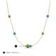 3 - Linea 0.57 ctw Peridot (4 mm) and Turquoise Women Station Necklace 