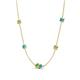 4 - Linea 0.57 ctw Peridot (4 mm) and Turquoise Women Station Necklace 