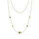 1 - Linea 0.63 ctw Peridot (4 mm) and Yellow Diamond Women Station Necklace 