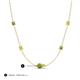 3 - Linea 0.63 ctw Peridot (4 mm) and Yellow Diamond Women Station Necklace 