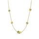 4 - Linea 0.63 ctw Peridot (4 mm) and Yellow Diamond Women Station Necklace 