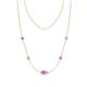 1 - Linea 0.51 ctw Pink Sapphire (4 mm) and Opal Women Station Necklace 