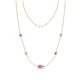 1 - Linea 0.58 ctw Pink Sapphire (4 mm) and Lab Grown Diamond Women Station Necklace 