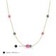 3 - Linea 0.61 ctw Pink Sapphire (4 mm) and Created Alexandrite Women Station Necklace 