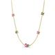 4 - Linea 0.61 ctw Pink Sapphire (4 mm) and Created Alexandrite Women Station Necklace 