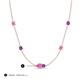 3 - Linea 0.52 ctw Pink Sapphire (4 mm) and Amethyst Women Station Necklace 