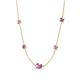 4 - Linea 0.52 ctw Pink Sapphire (4 mm) and Amethyst Women Station Necklace 