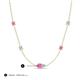 3 - Linea 0.52 ctw Pink Sapphire (4 mm) and Aquamarine Women Station Necklace 