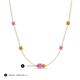 3 - Linea 0.52 ctw Pink Sapphire (4 mm) and Citrine Women Station Necklace 