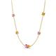 4 - Linea 0.52 ctw Pink Sapphire (4 mm) and Citrine Women Station Necklace 