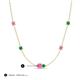 3 - Linea 0.52 ctw Pink Sapphire (4 mm) and Emerald Women Station Necklace 