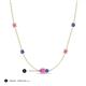 3 - Linea 0.59 ctw Pink Sapphire (4 mm) and Tanzanite Women Station Necklace 