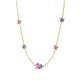 4 - Linea 0.59 ctw Pink Sapphire (4 mm) and Tanzanite Women Station Necklace 