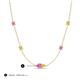 3 - Linea 0.58 ctw Pink Sapphire (4 mm) and Yellow Diamond Women Station Necklace 