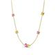 4 - Linea 0.58 ctw Pink Sapphire (4 mm) and Yellow Diamond Women Station Necklace 