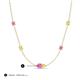 3 - Linea 0.61 ctw Pink Sapphire (4 mm) and Yellow Sapphire Women Station Necklace 