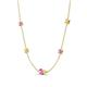 4 - Linea 0.61 ctw Pink Sapphire (4 mm) and Yellow Sapphire Women Station Necklace 