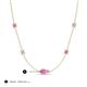 3 - Linea 0.58 ctw Pink Sapphire (4 mm) and Lab Grown Diamond Women Station Necklace 