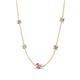 4 - Linea 0.58 ctw Pink Sapphire (4 mm) and Lab Grown Diamond Women Station Necklace 